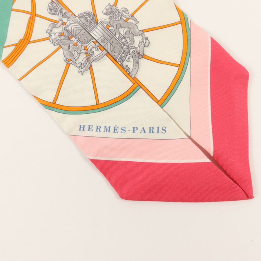 HERMES 絲質Twilly絲巾-4