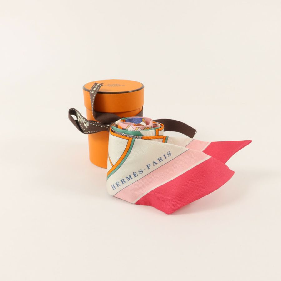 HERMES 絲質Twilly絲巾-8