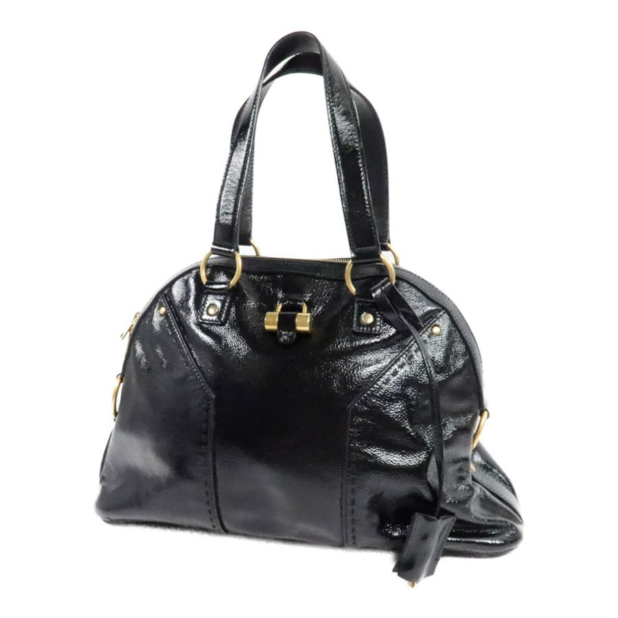 YVES SAINT LAURENT 漆皮皮革Muse Bag手挽袋-2