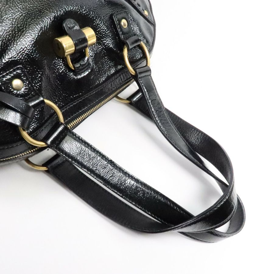 YVES SAINT LAURENT 漆皮皮革Muse Bag手挽袋-8