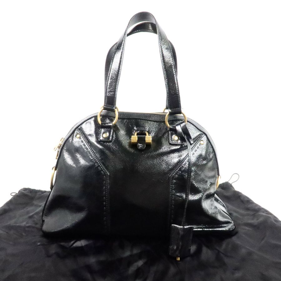 YVES SAINT LAURENT 漆皮皮革Muse Bag手挽袋-9
