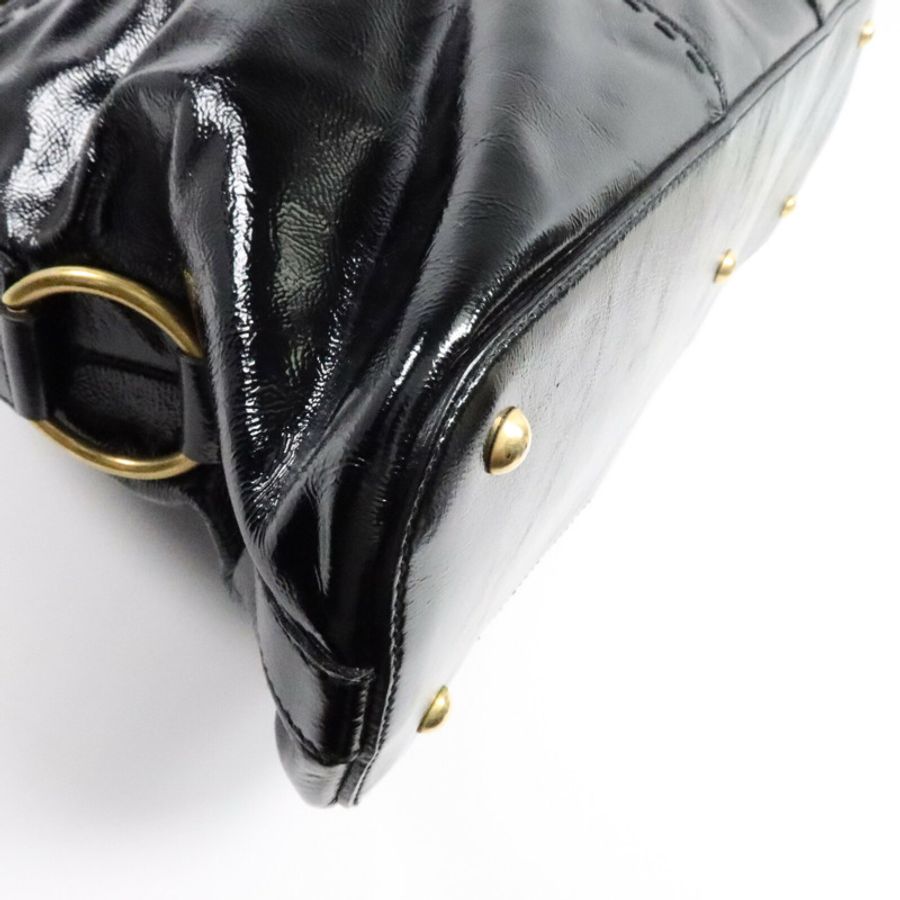 YVES SAINT LAURENT 漆皮皮革Muse Bag手挽袋-13