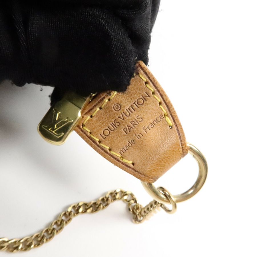 LOUIS VUITTON Monogram Mini Pochette Accessoires金扣手挽袋-5