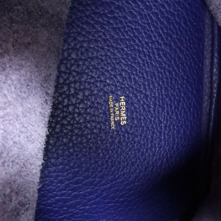 HERMES Clemence Picotin PM手挽袋Deep Bleu-5