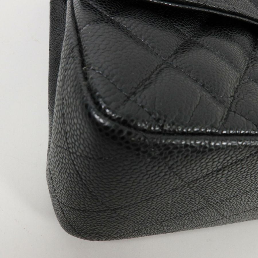 CHANEL 牛皮皮革Large Classic鏈帶肩背袋-12