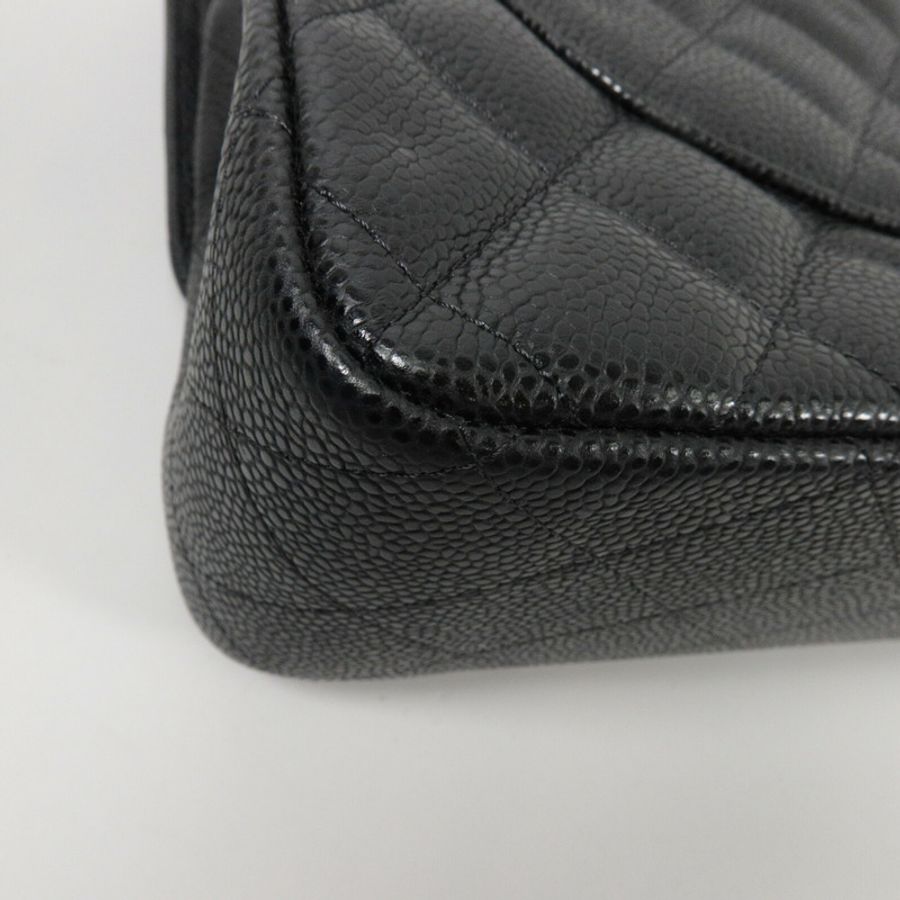 CHANEL 牛皮皮革Large Classic鏈帶肩背袋-14