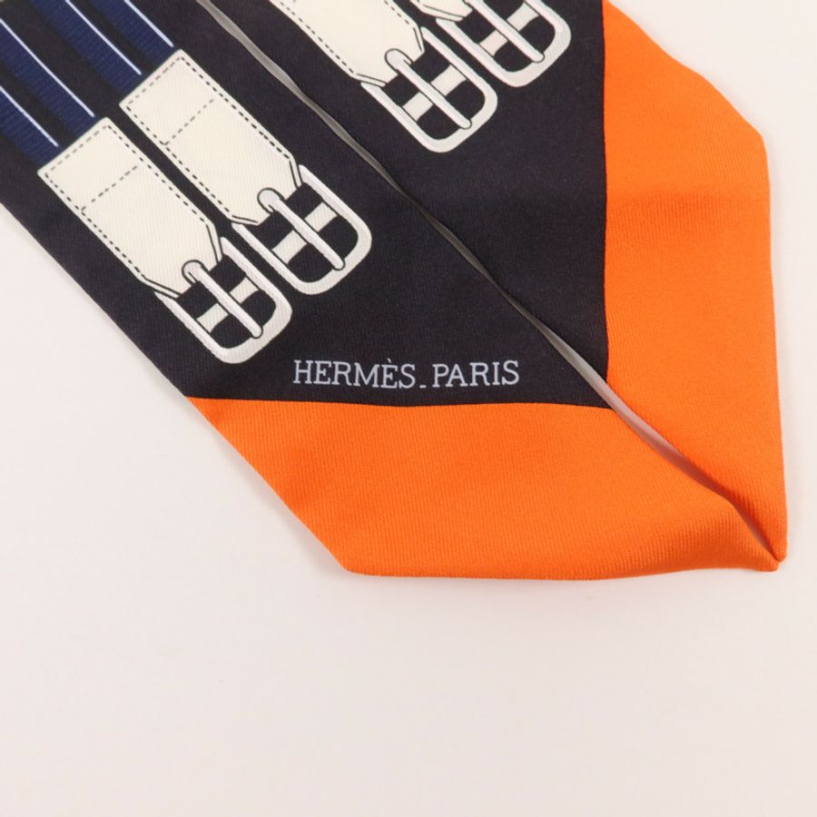 HERMES 絲質Twilly絲巾-4