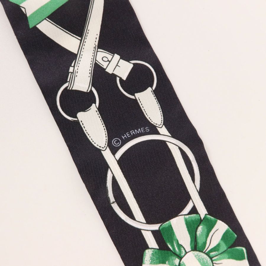 HERMES 絲質Twilly絲巾-5