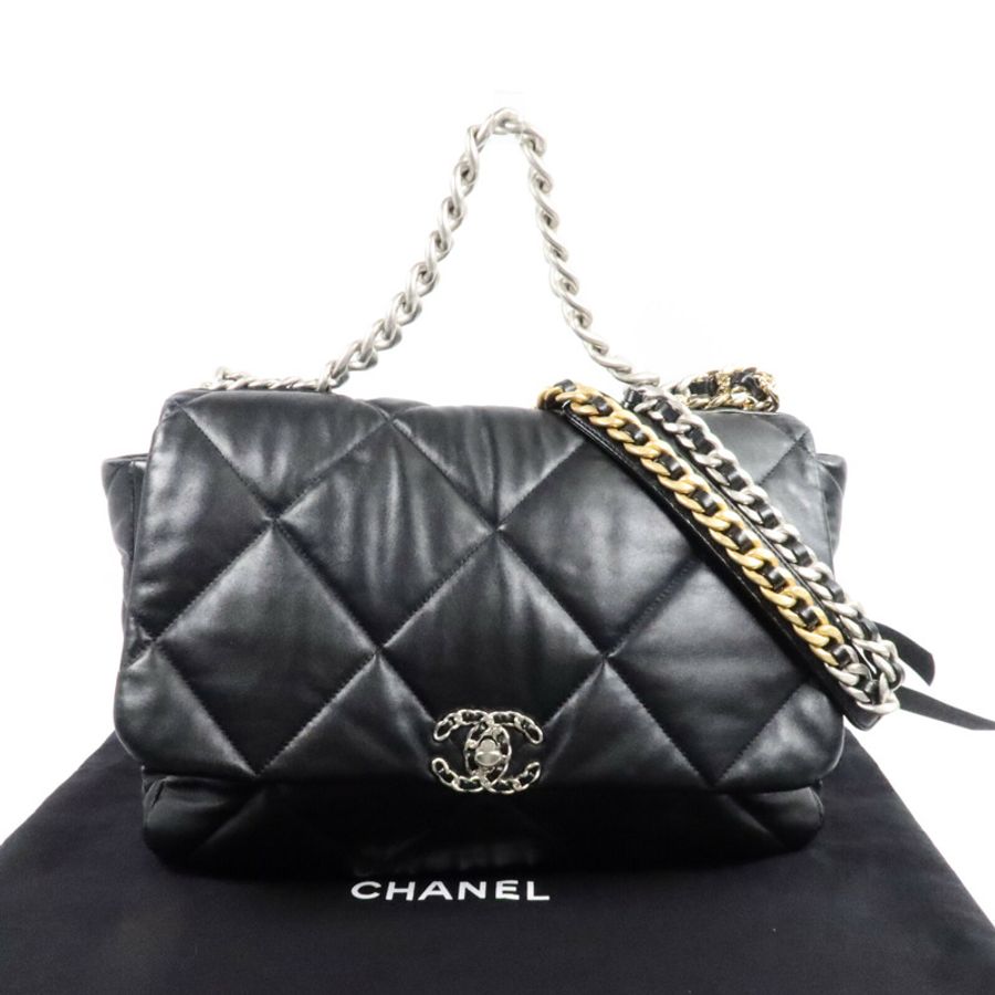 CHANEL 羊皮皮革Chanel 19 Large Shoulder Bag手挽肩背兩用袋-4