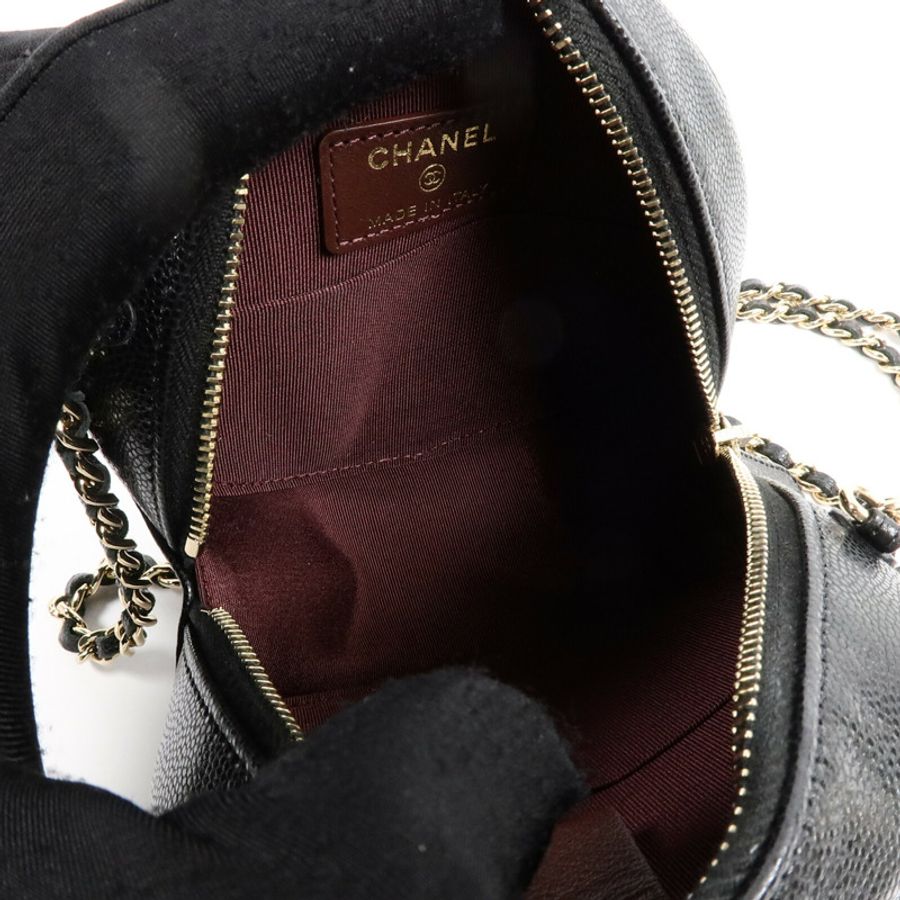 CHANEL 牛皮皮革Round Clutch With Chain肩背袋-4