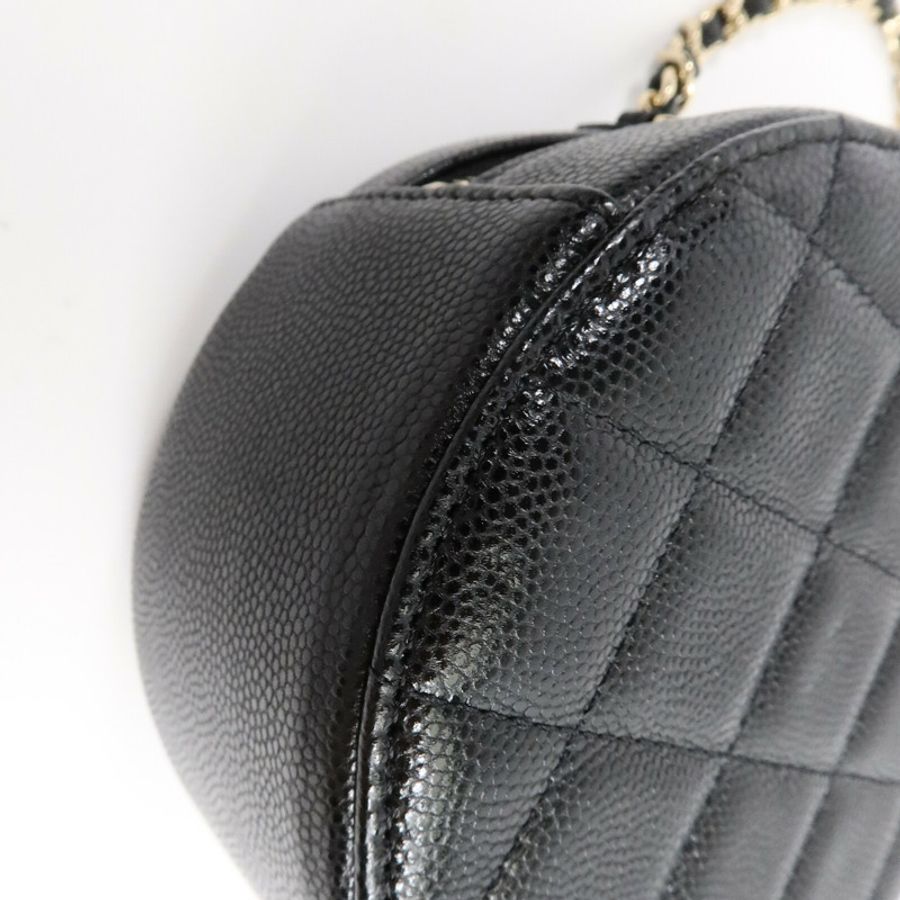 CHANEL 牛皮皮革Round Clutch With Chain肩背袋-13