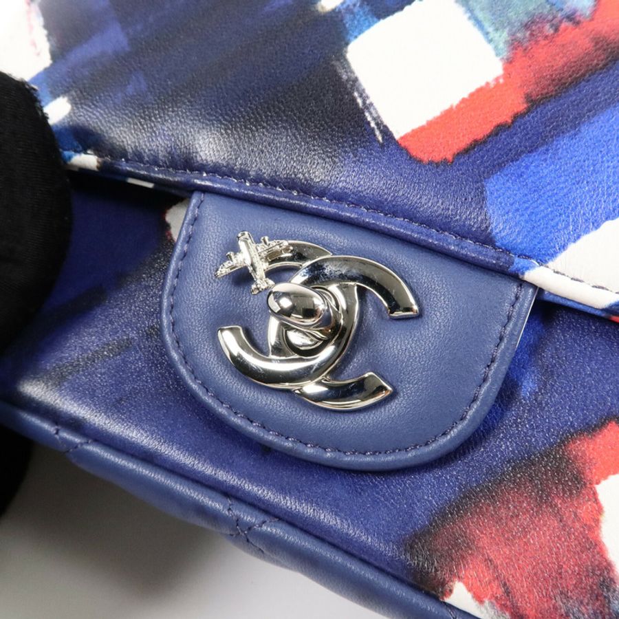 CHANEL 羊皮皮革Chanel Airlines Printed Flap Bag肩背袋-6