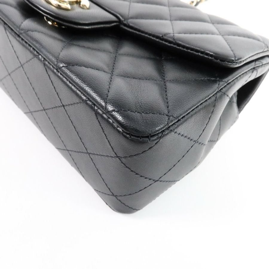 CHANEL 羊皮皮革Mini Classic 20鏈帶肩背袋-10