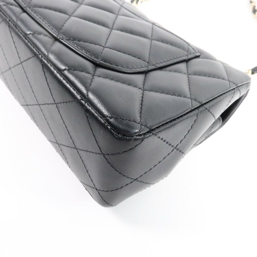 CHANEL 羊皮皮革Mini Classic 20鏈帶肩背袋-12