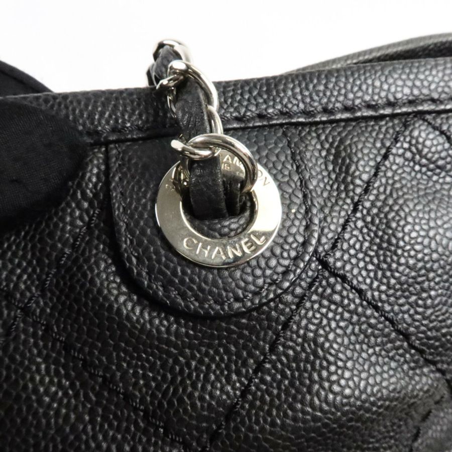 CHANEL 牛皮皮革Grand Shopping Tote鏈帶肩背袋-6