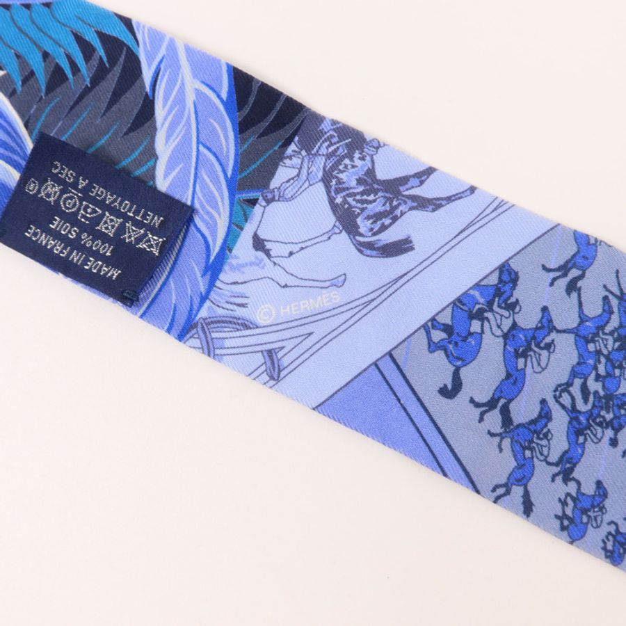 HERMES 絲質Twilly絲巾-5