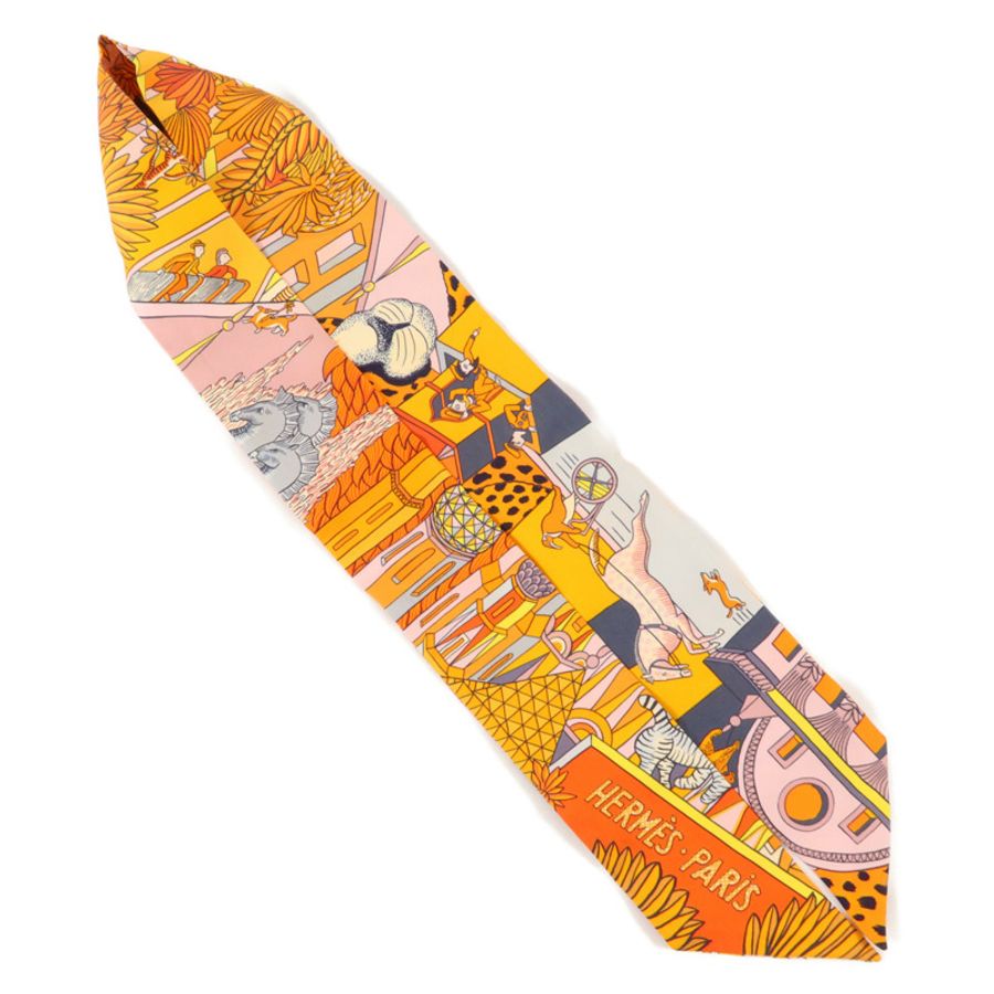 HERMES 絲質Twilly絲巾-3