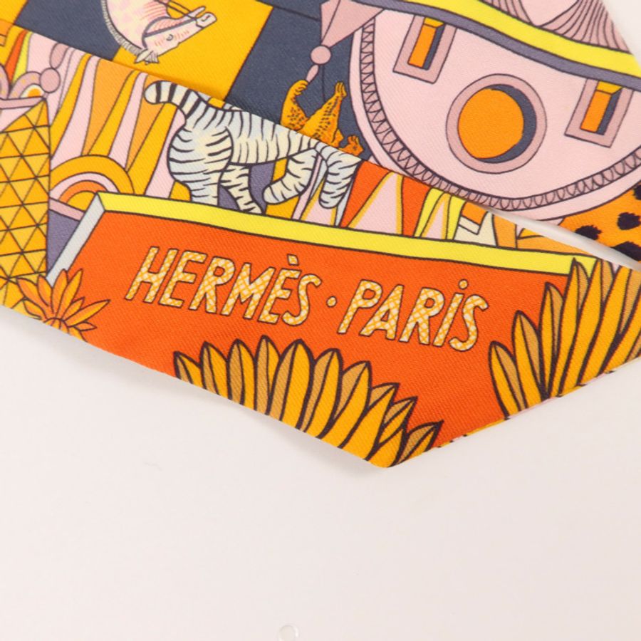 HERMES 絲質Twilly絲巾-4
