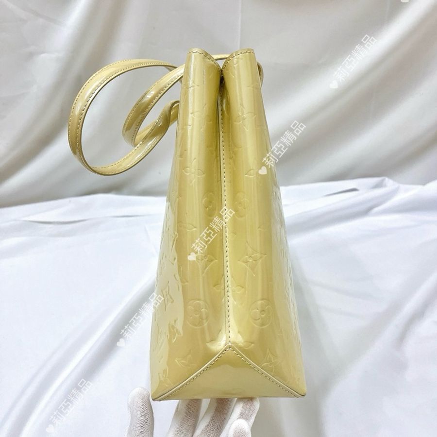 莉亞精品♡ LV 漆皮淡黃色托特包 二手-5