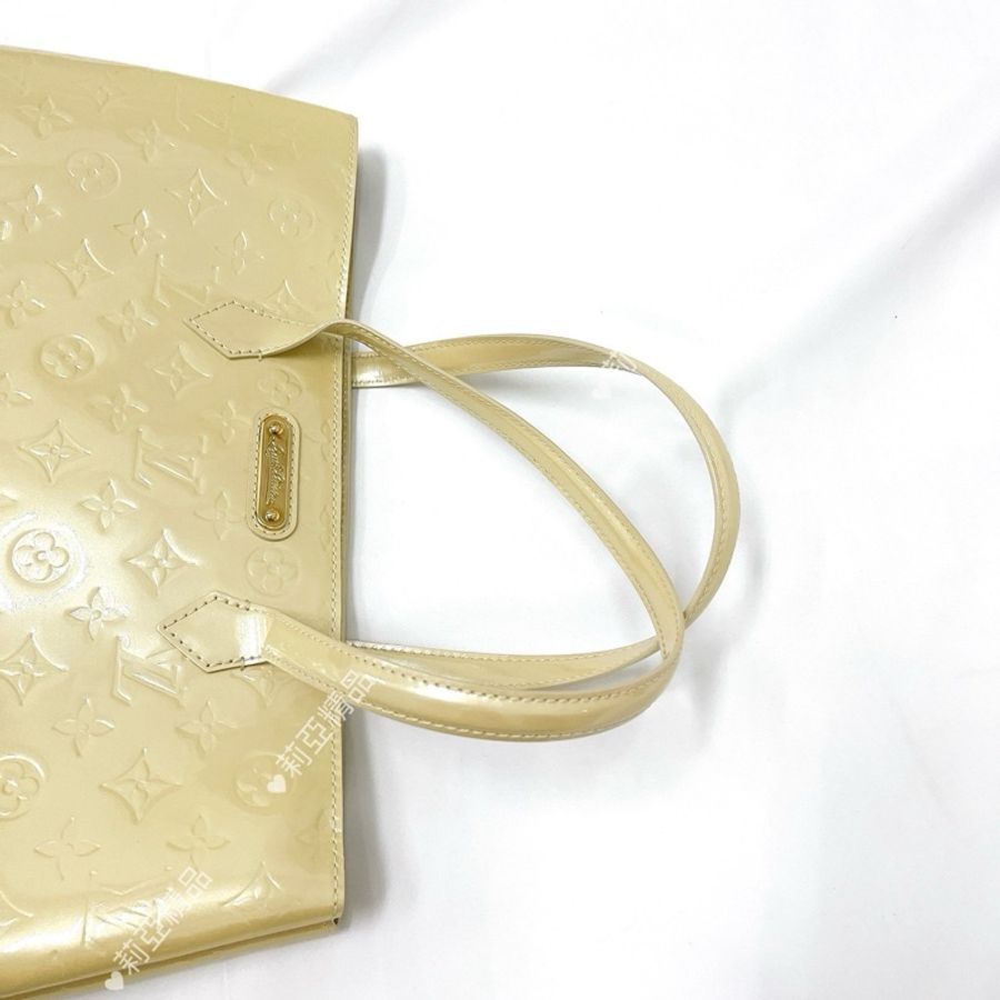 莉亞精品♡ LV 漆皮淡黃色托特包 二手-13