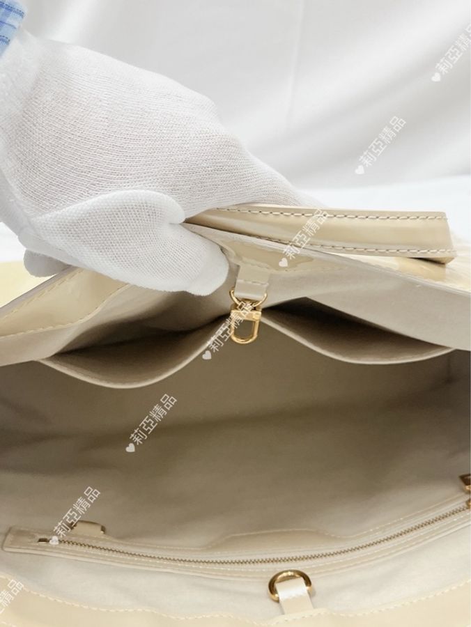莉亞精品♡ LV 漆皮淡黃色托特包 二手-15