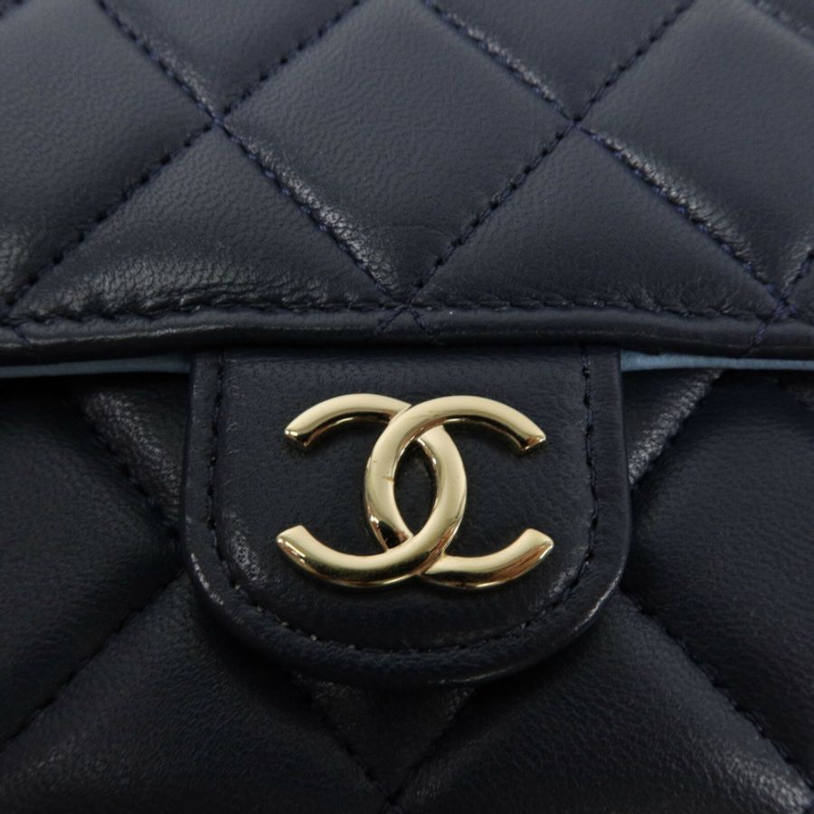 CHANEL 羊皮皮革Mini Flap Bag鏈帶手挽肩背兩用袋-6