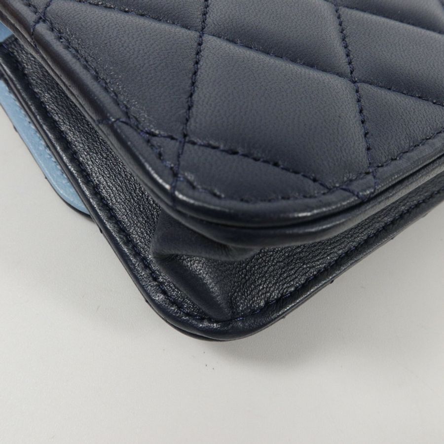 CHANEL 羊皮皮革Mini Flap Bag鏈帶手挽肩背兩用袋-10