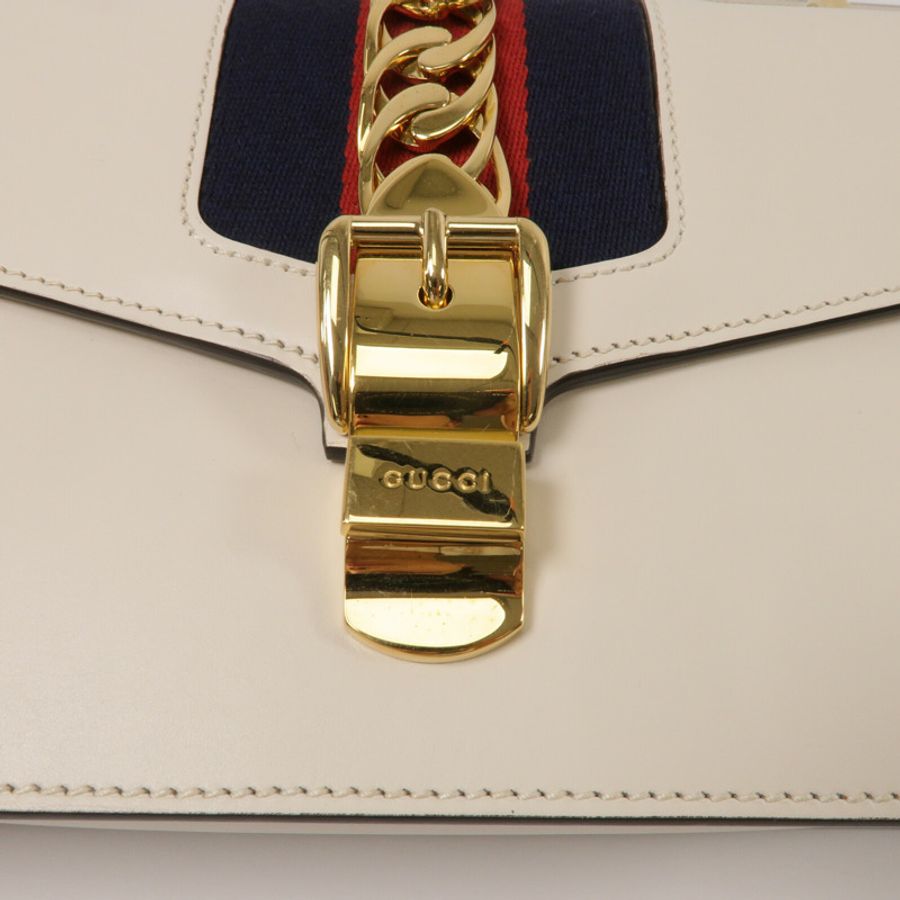 GUCCI 牛皮皮革Sylvie肩背袋-7
