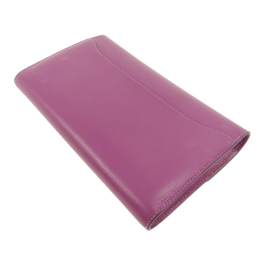 HERMES Evercolor皮革Constance Long Wallet長錢包Anemone-5