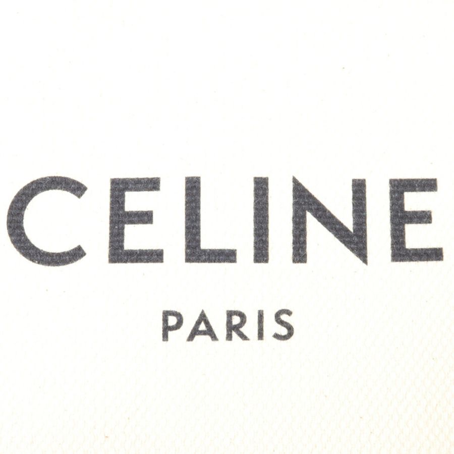 CELINE 帆布/牛皮皮革Mini Cabas Vertical手挽肩背兩用袋-5