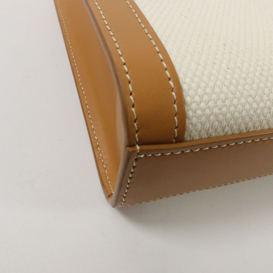 CELINE 帆布/牛皮皮革Mini Cabas Vertical手挽肩背兩用袋-9