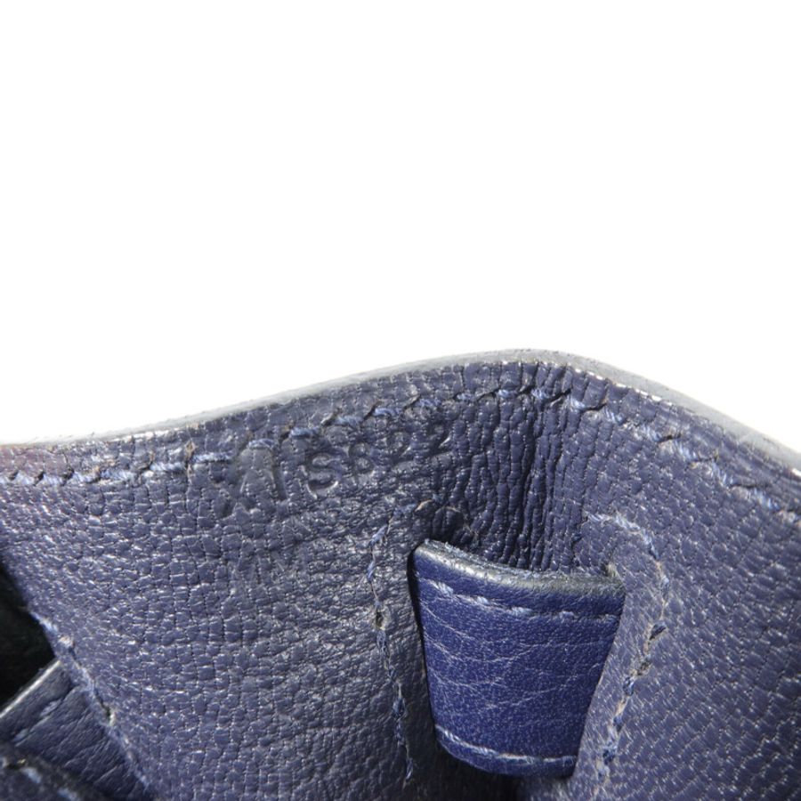 HERMES Clemence皮革Kelly 28手挽肩背兩用袋Blue Nuit-6