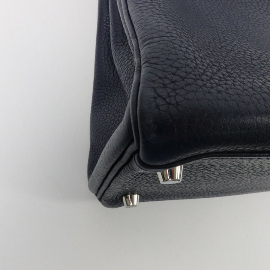 HERMES Clemence皮革Kelly 28手挽肩背兩用袋Blue Nuit-12