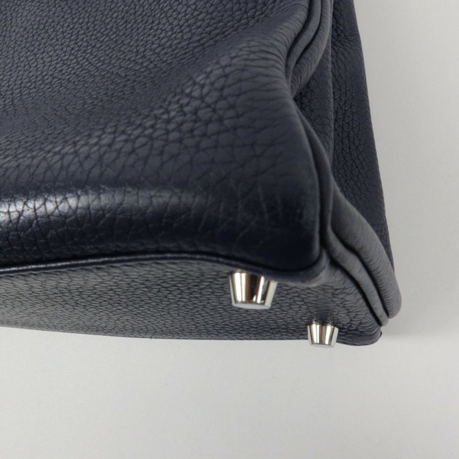 HERMES Clemence皮革Kelly 28手挽肩背兩用袋Blue Nuit-13
