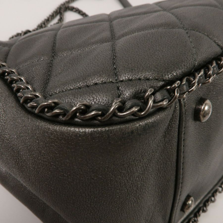 CHANEL 牛皮皮革Chain Shoulder鏈帶肩背袋-13