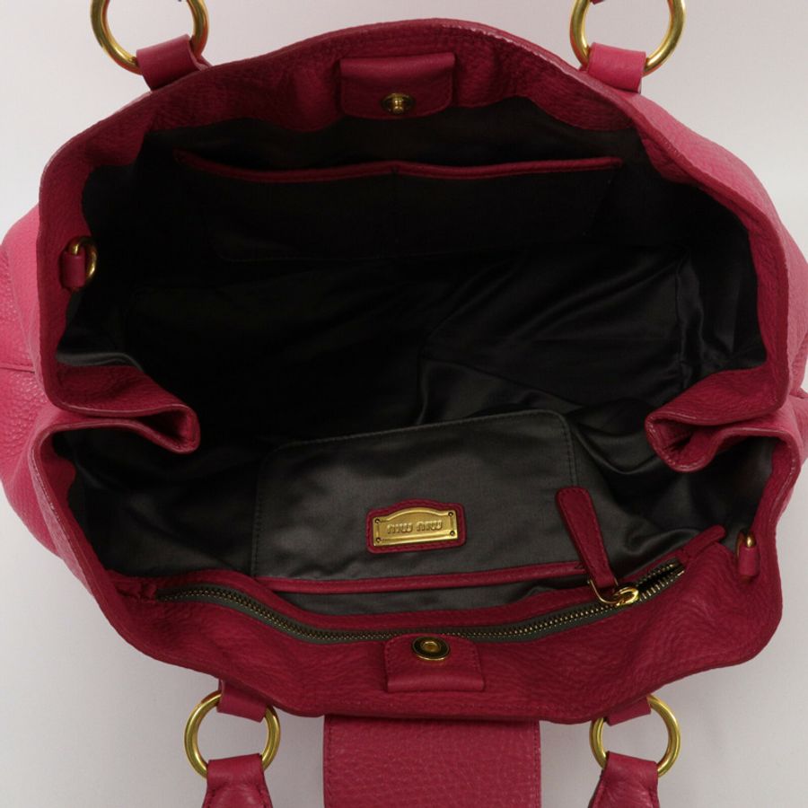 Miu Miu 牛皮皮革Madras 2 Way Shoulder Bay手挽肩背兩用袋-4