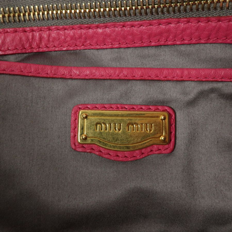 Miu Miu 牛皮皮革Madras 2 Way Shoulder Bay手挽肩背兩用袋-5