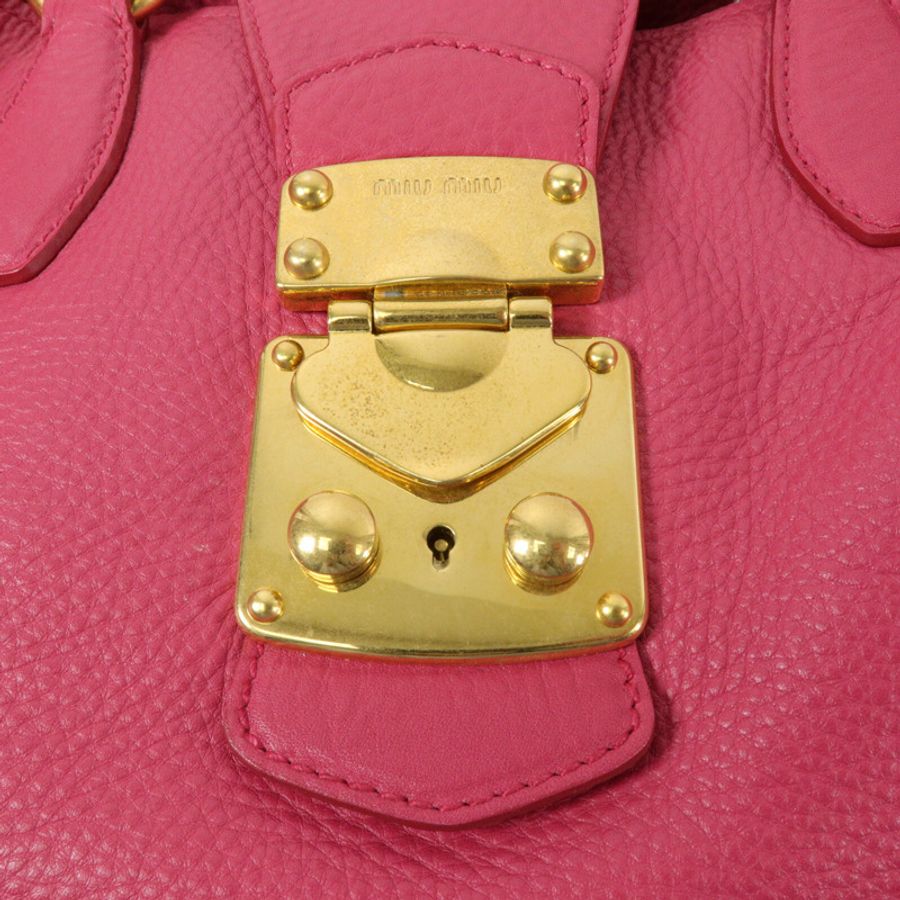 Miu Miu 牛皮皮革Madras 2 Way Shoulder Bay手挽肩背兩用袋-6