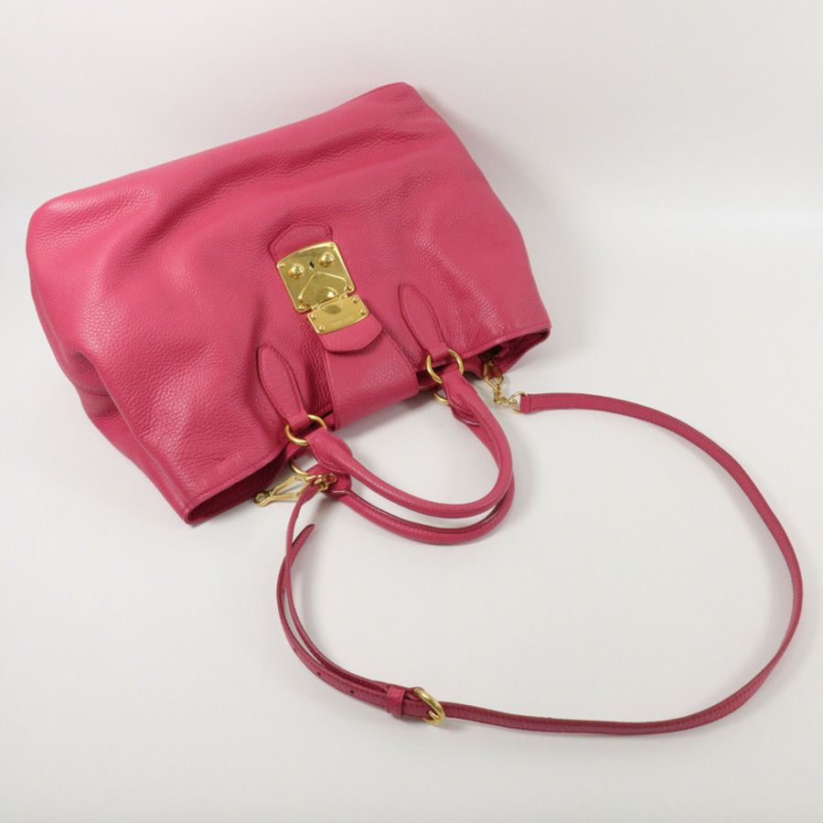 Miu Miu 牛皮皮革Madras 2 Way Shoulder Bay手挽肩背兩用袋-8
