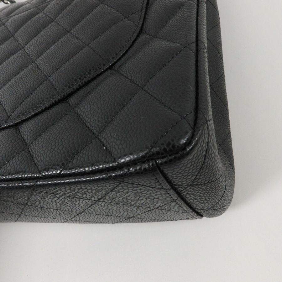 CHANEL 牛皮皮革Maxi Classic鏈帶肩背袋-12