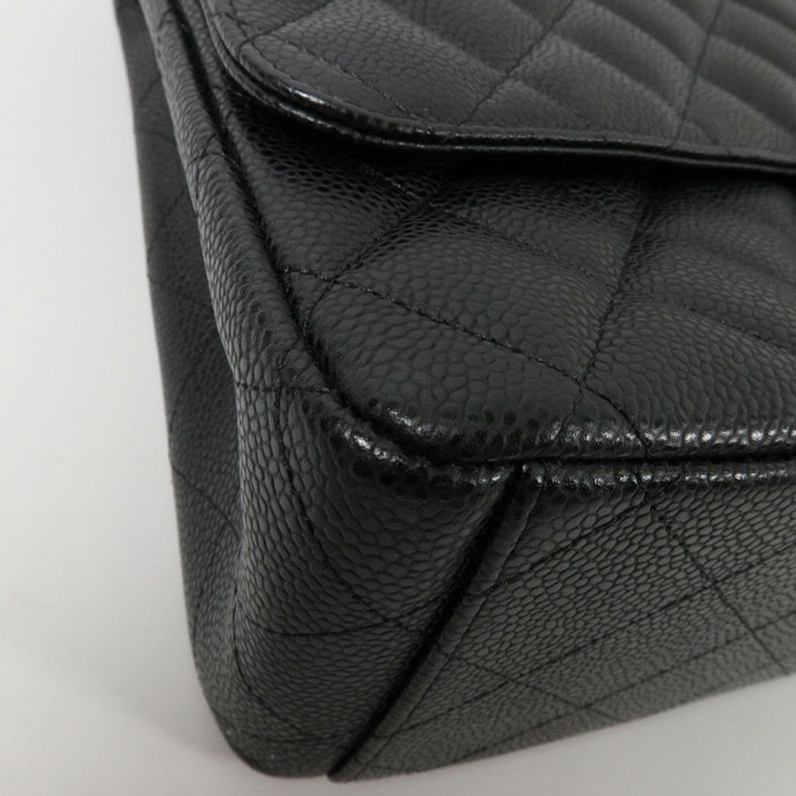 CHANEL 牛皮皮革Maxi Classic鏈帶肩背袋-13