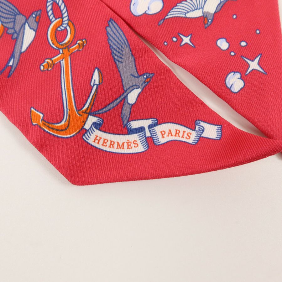 HERMES 絲質Twilly絲巾-4