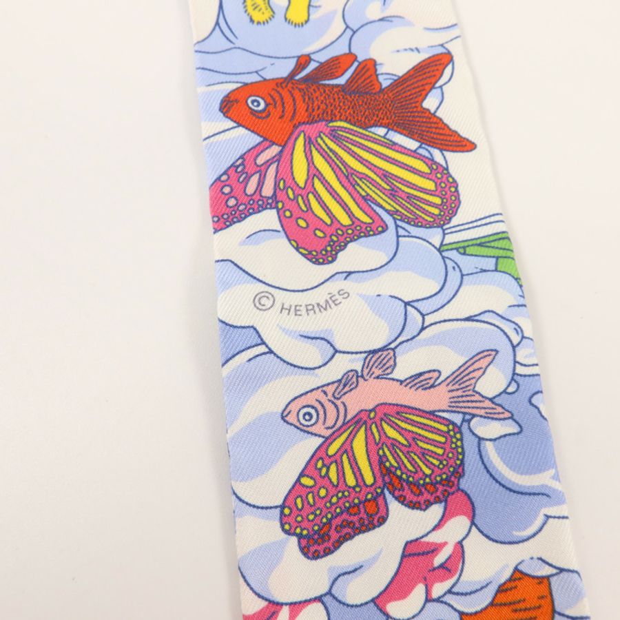 HERMES 絲質Twilly絲巾-5