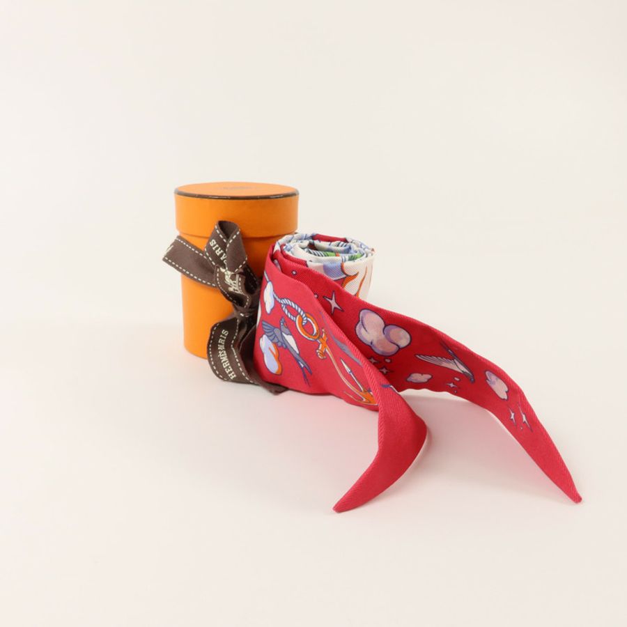 HERMES 絲質Twilly絲巾-8