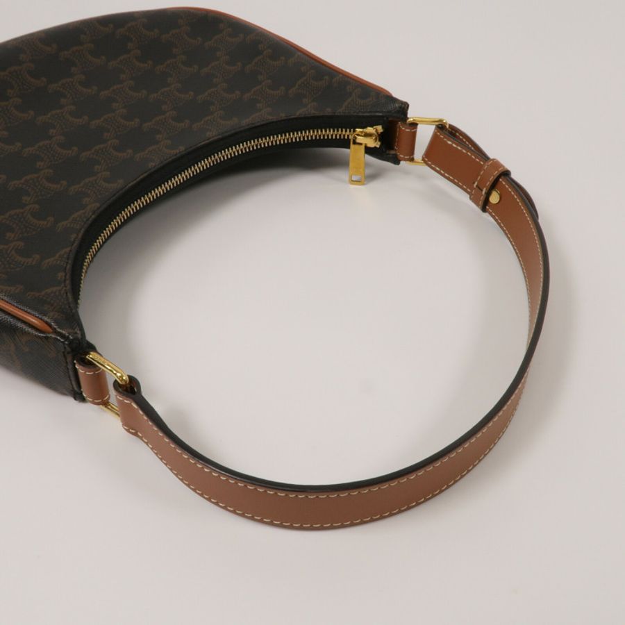 CELINE 塗層帆布Ava Medium Triomphe肩背袋-8