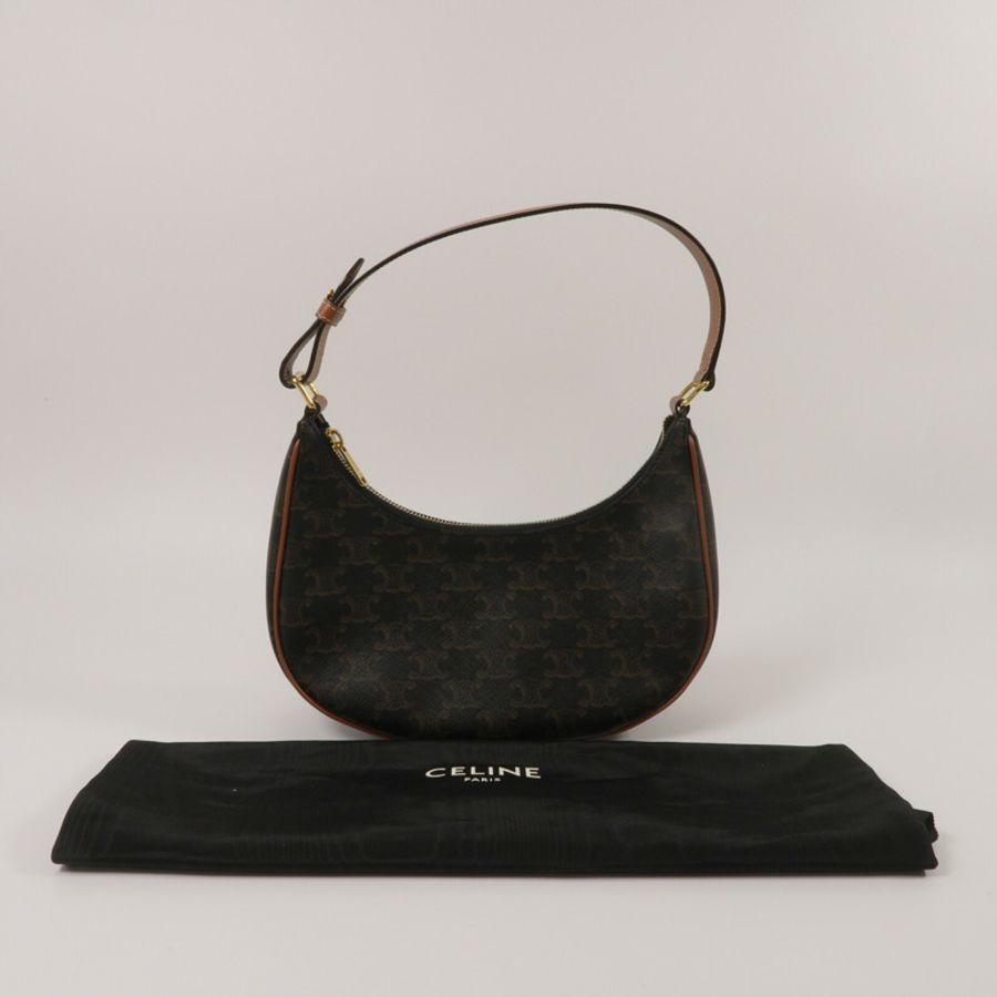 CELINE 塗層帆布Ava Medium Triomphe肩背袋-9