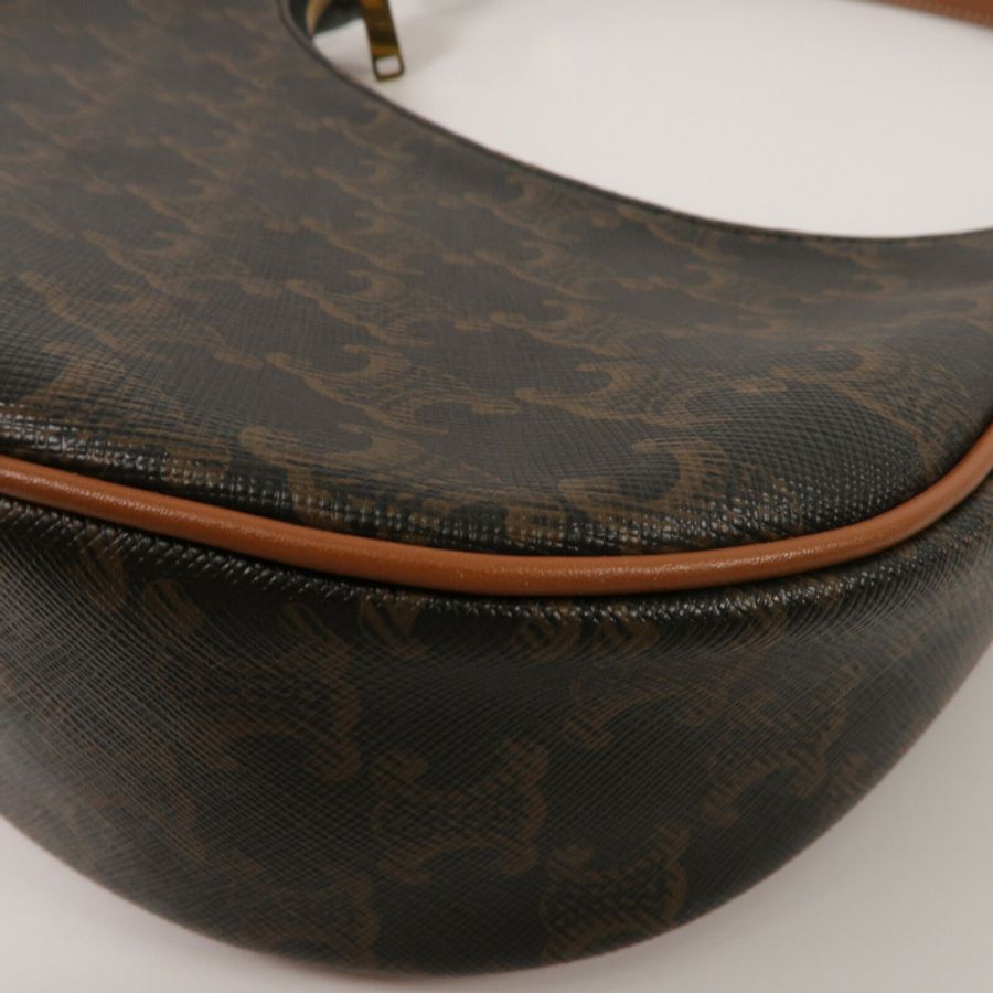 CELINE 塗層帆布Ava Medium Triomphe肩背袋-11