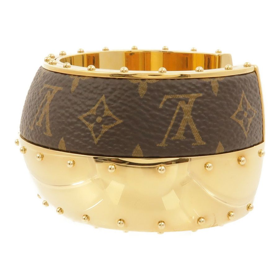 LOUIS VUITTON 金屬/Monogram Wild LV Cuff M手鐲-2
