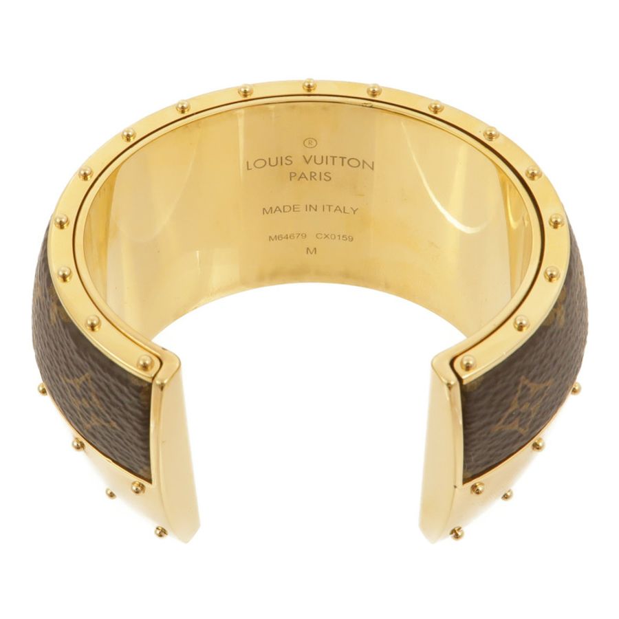 LOUIS VUITTON 金屬/Monogram Wild LV Cuff M手鐲-4
