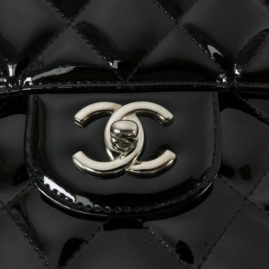 CHANEL 漆皮皮革Chain Shoulder鏈帶肩背袋-6